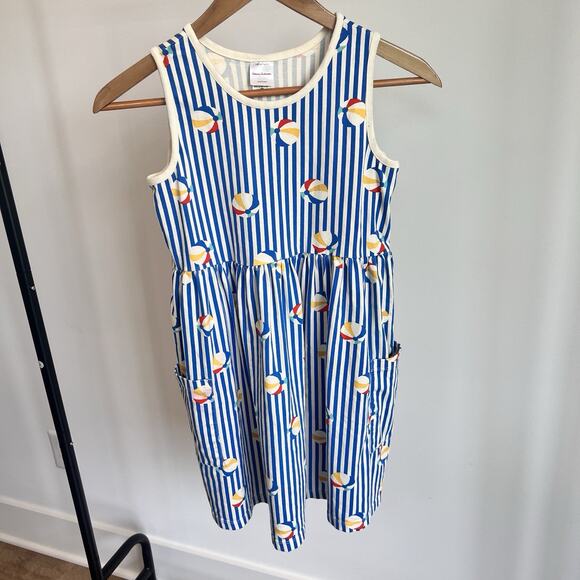 Hanna Andersson BEACH BALLS Striped BREEZY POCKET Tank Dress Girls 150 / 12‎ - Picture 1 of 6
